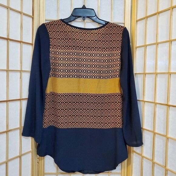 SAM & LAVI Womens Multi Colored Blouse Top Tunic S - Picture 2 of 5